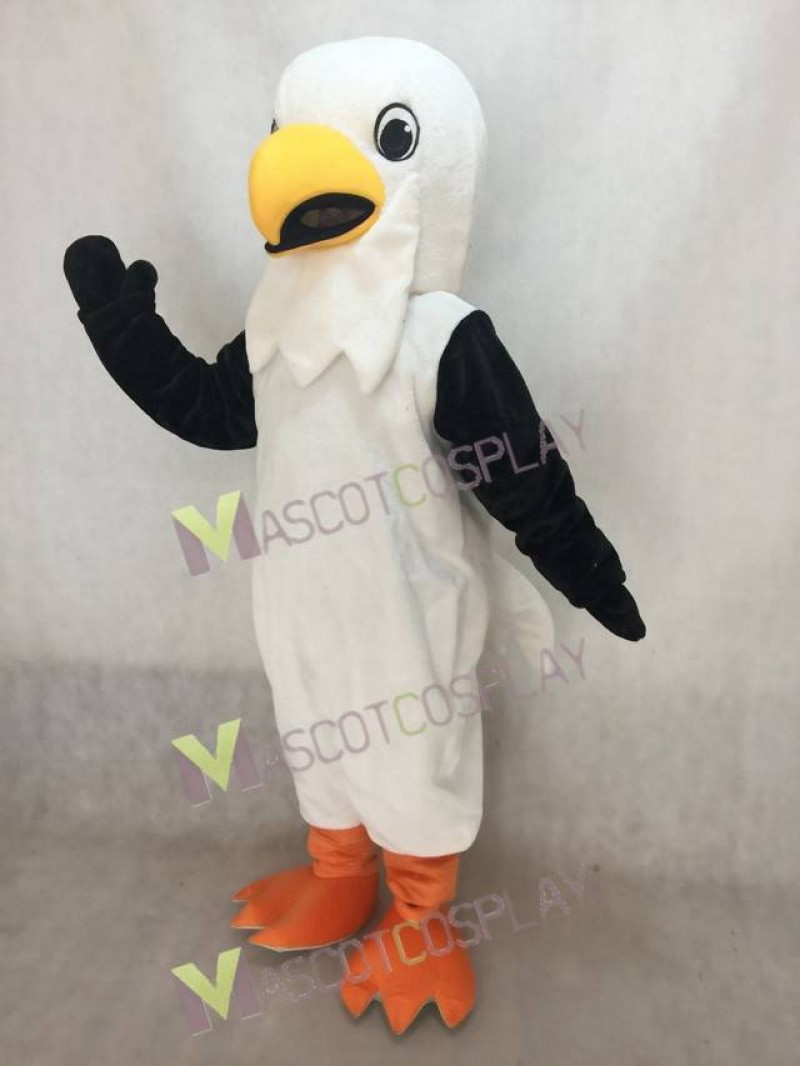 Cute Happy White Hawk Mascot Costume
