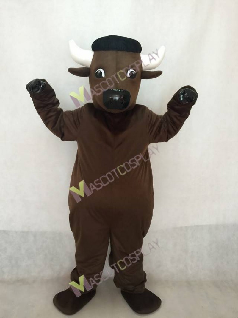 Bull Mascot Costume with White Horns