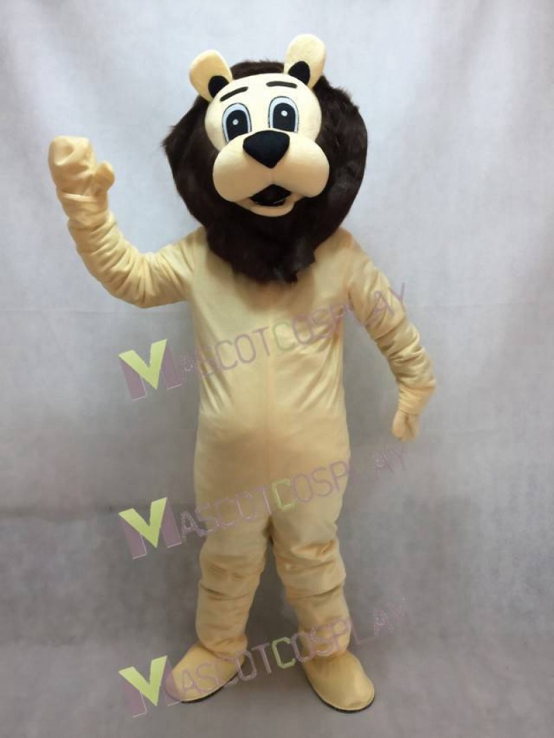 Lion with Dark Brown Mane Adult Mascot Costume