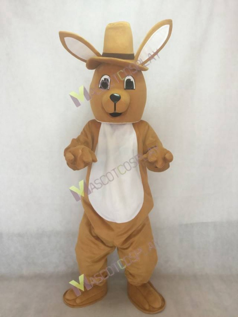 Adult Melbourne Roo Kangaroo with Hat Mascot Costume