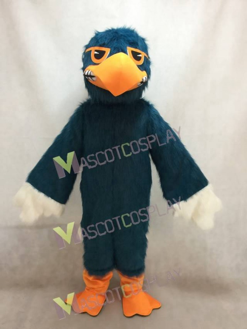 Custom Color Dark Blue Fighting Hawk Mascot Costume