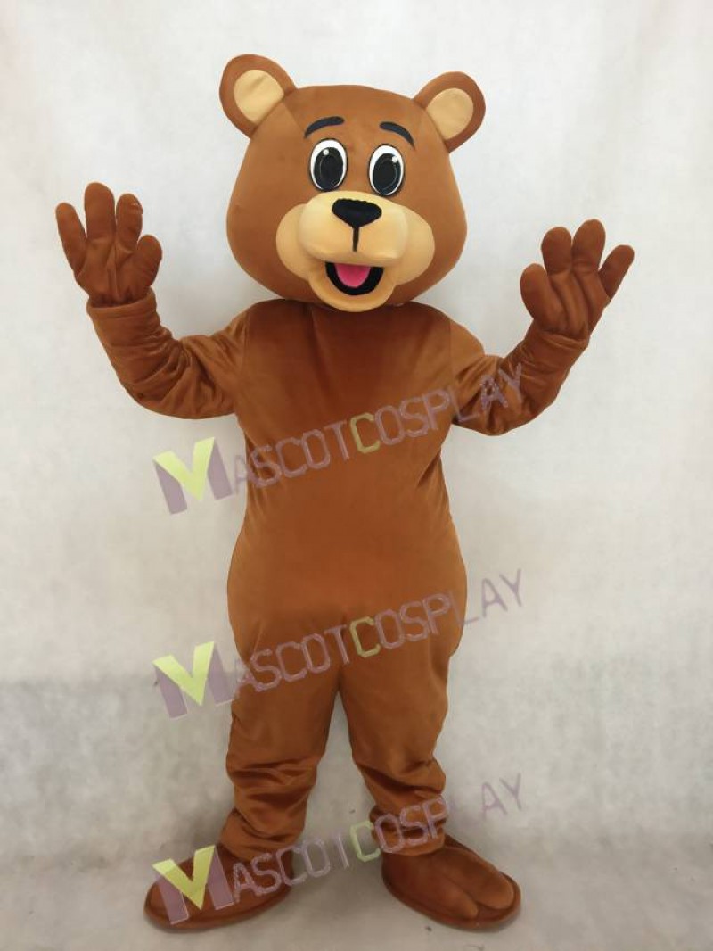 Lucky Dark Brown Bear Mascot Costume