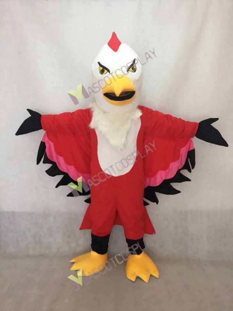 Realistic Adult Custom Color Red and Pink Thunderbird Mascot Costume