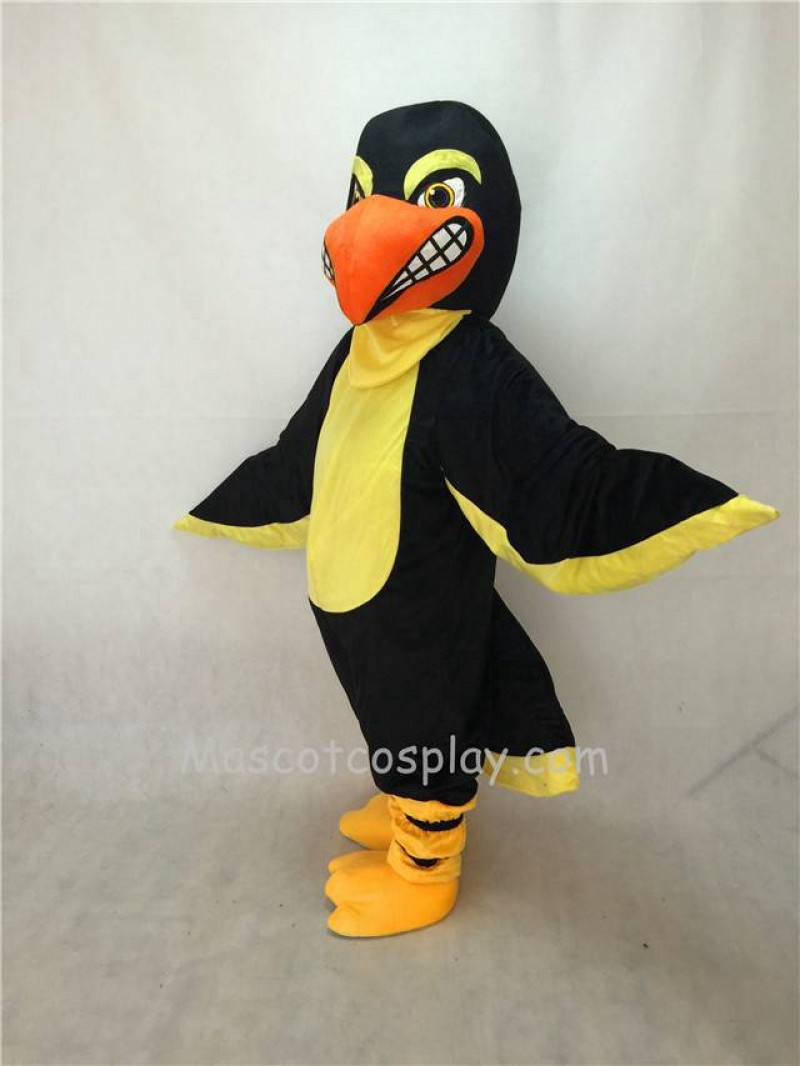 Fierce New Black Falcon Mascot Costume