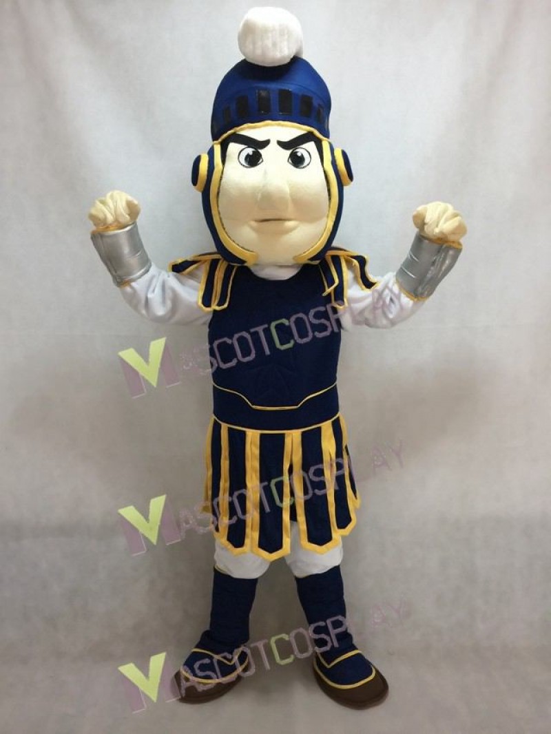 Custom Color Dark Blue with Yellow Edge Spartan Trojan Knight Sparty Mascot Costume