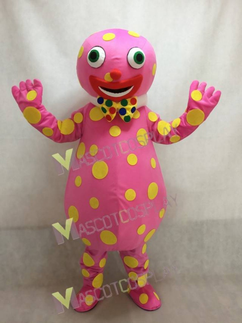 Pink Spotted Clown Mascot Adult Costume