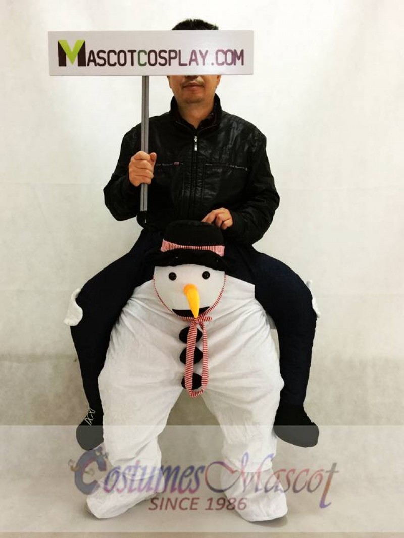 Piggy Back Carry Me Snowman Mascot Costume Ride On Snow Man Fancy Dress