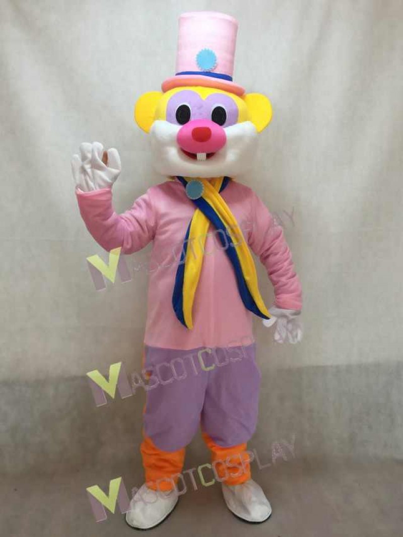 Custom Color Pink Flower Hat Rat Mascot Costume