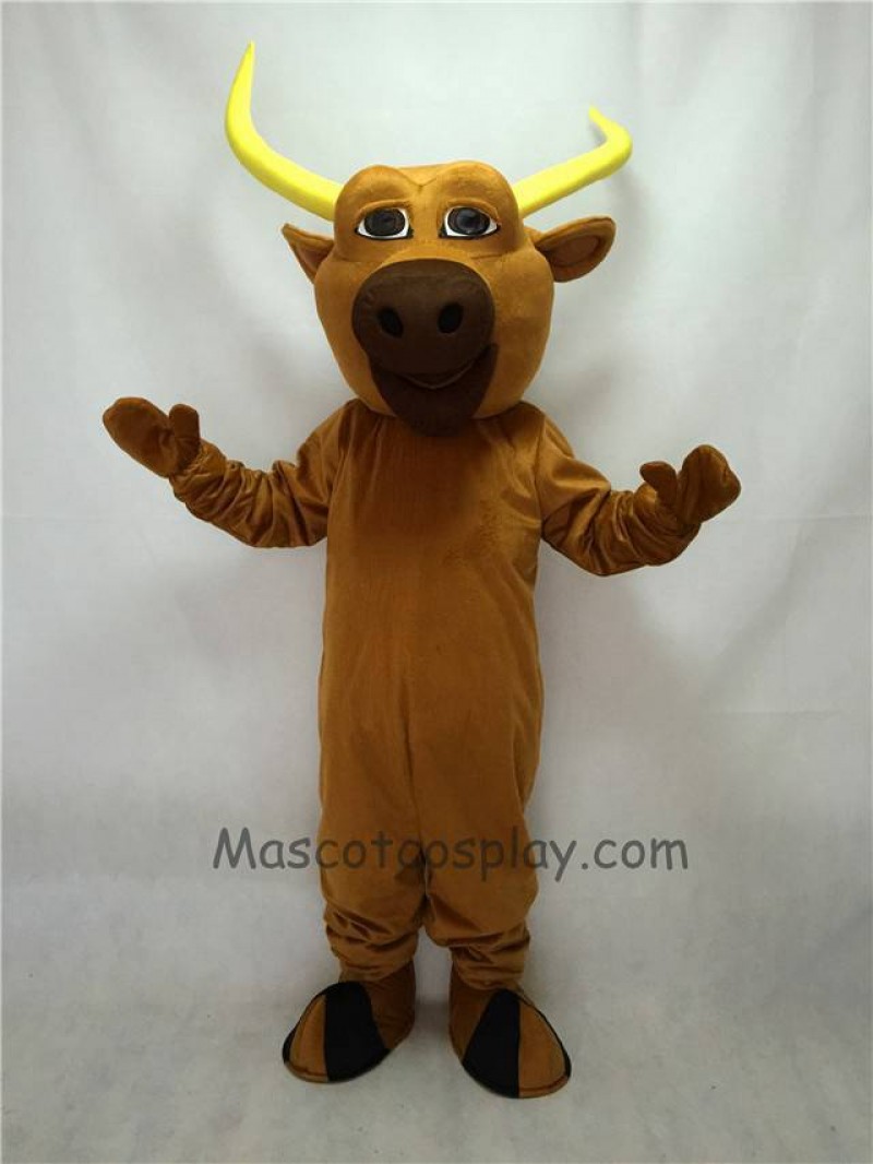 Cute Brown Texas Longhorn Mascot Costume