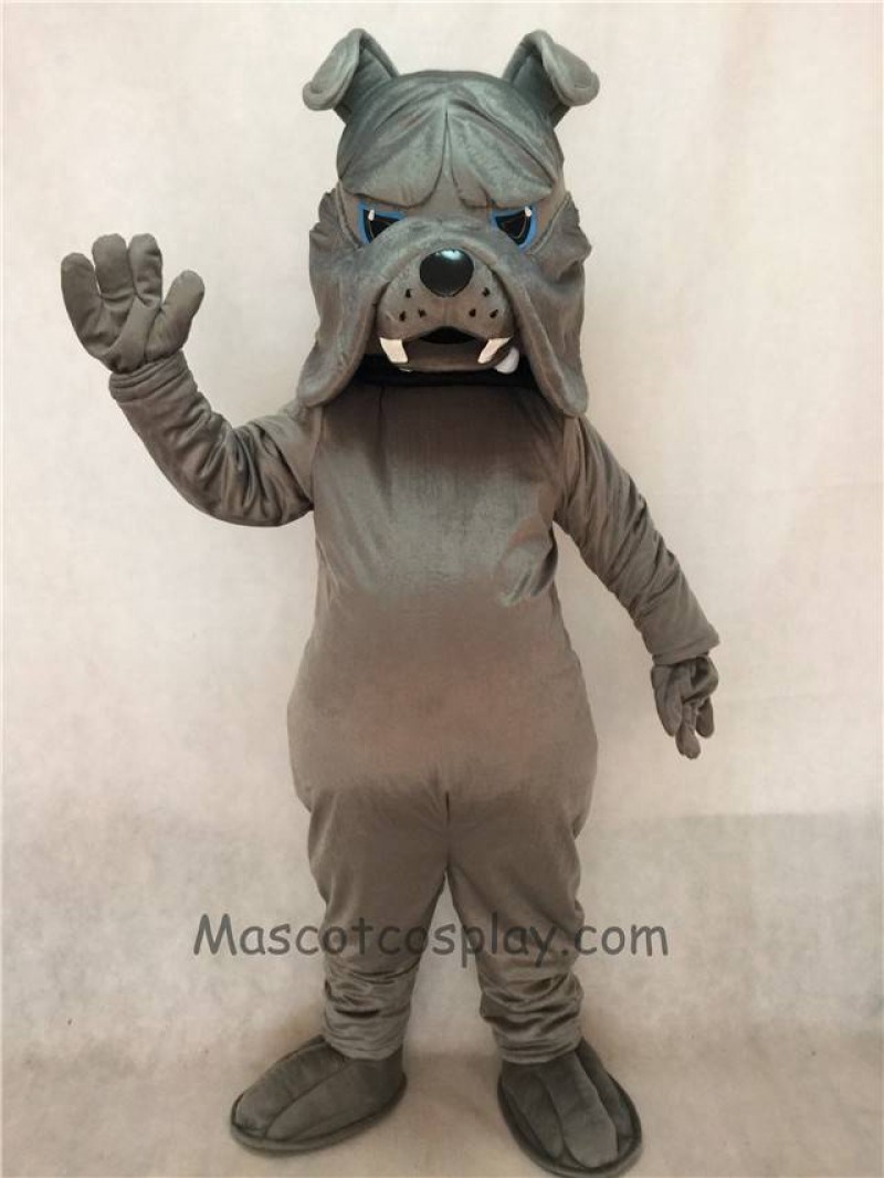 High Quality Adult Gray Bulldog Dog Mascot Costume
