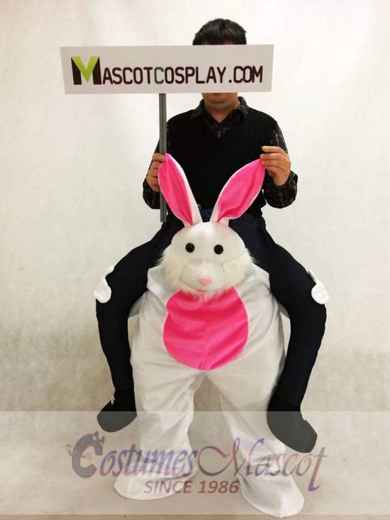 Carry Me Easter Bunny Piggy Back Mascot Ride On Rabbit Fancy Dress Costume