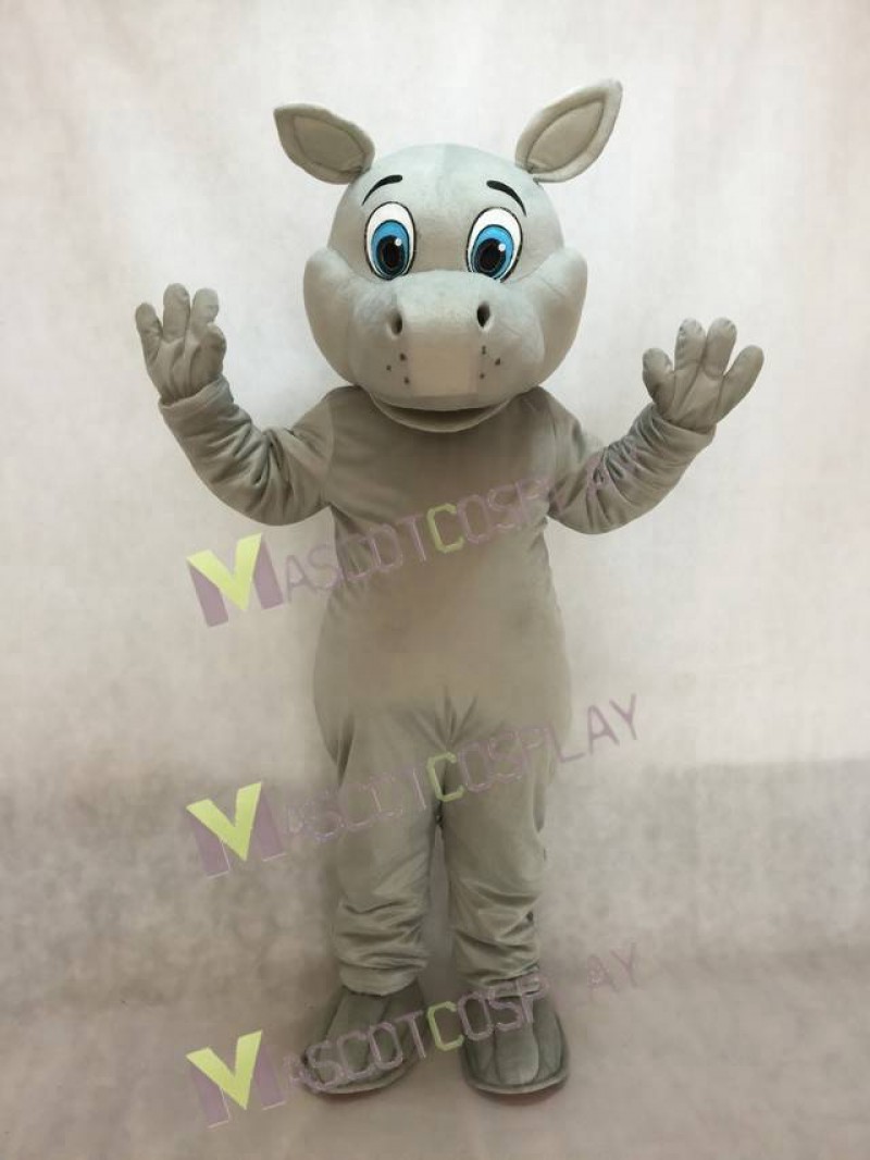 New Grey Hippo Hippopotamus Mascot Costume