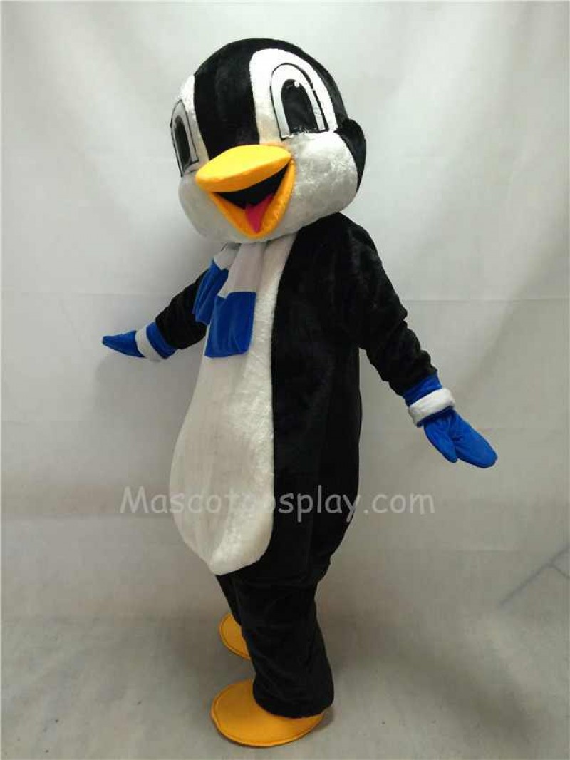 Cute New Penguin Mascot Costume with Blue Scarf