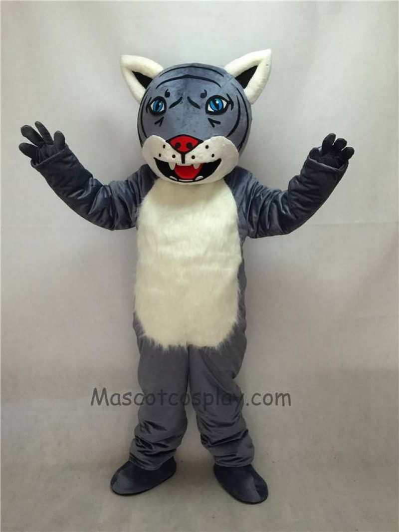 Cute New Gray Wildcat Cub Mascot Costume