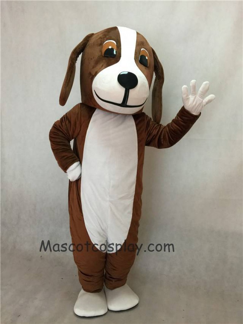 High Quality Realistic New Friendly Brown and White Basset Hound Dog Mascot Costume