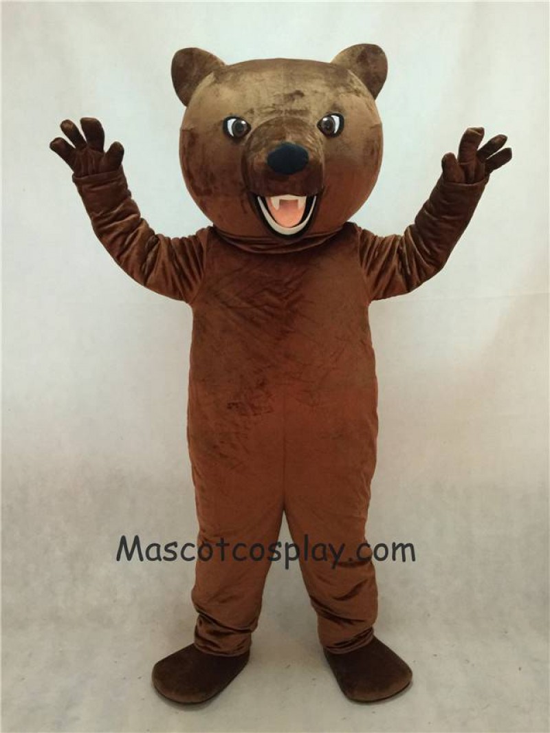 High Quality Realistic New Brown Fierce Grizzly Bear Mascot Costume