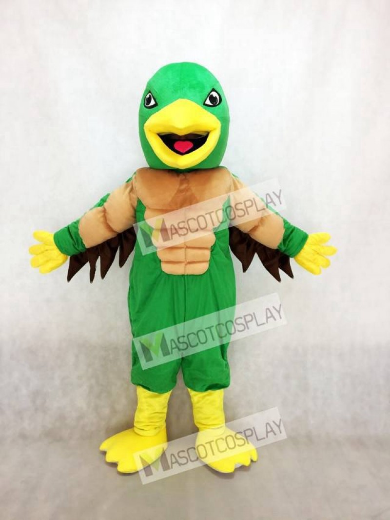 Mighty Golden Eagle Green and Yellow Mascot Costume