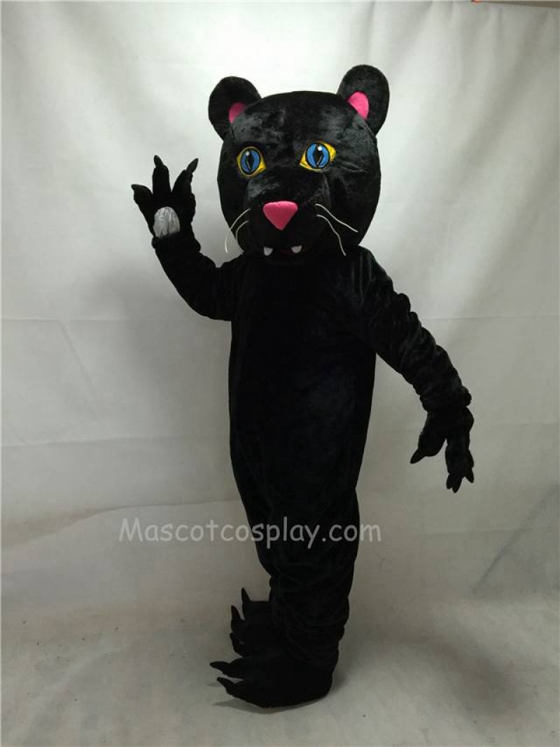 Fierce New Black Panther Mascot Costume with Blue Eyes