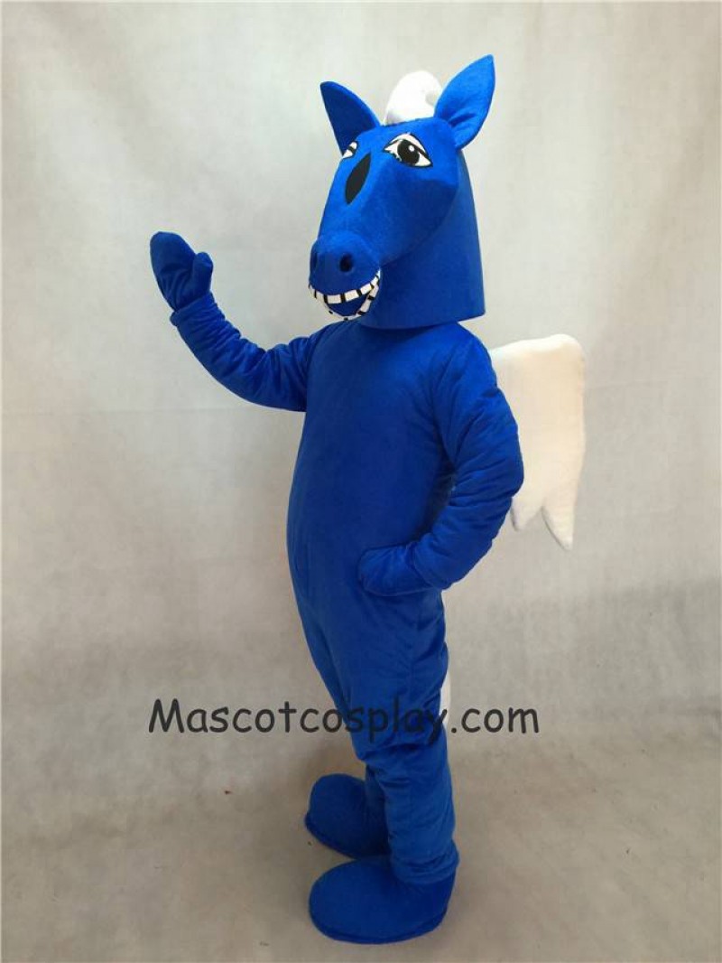 High Quality Realistic New Winged Horse Blue Pegasus Horse Mascot Costume