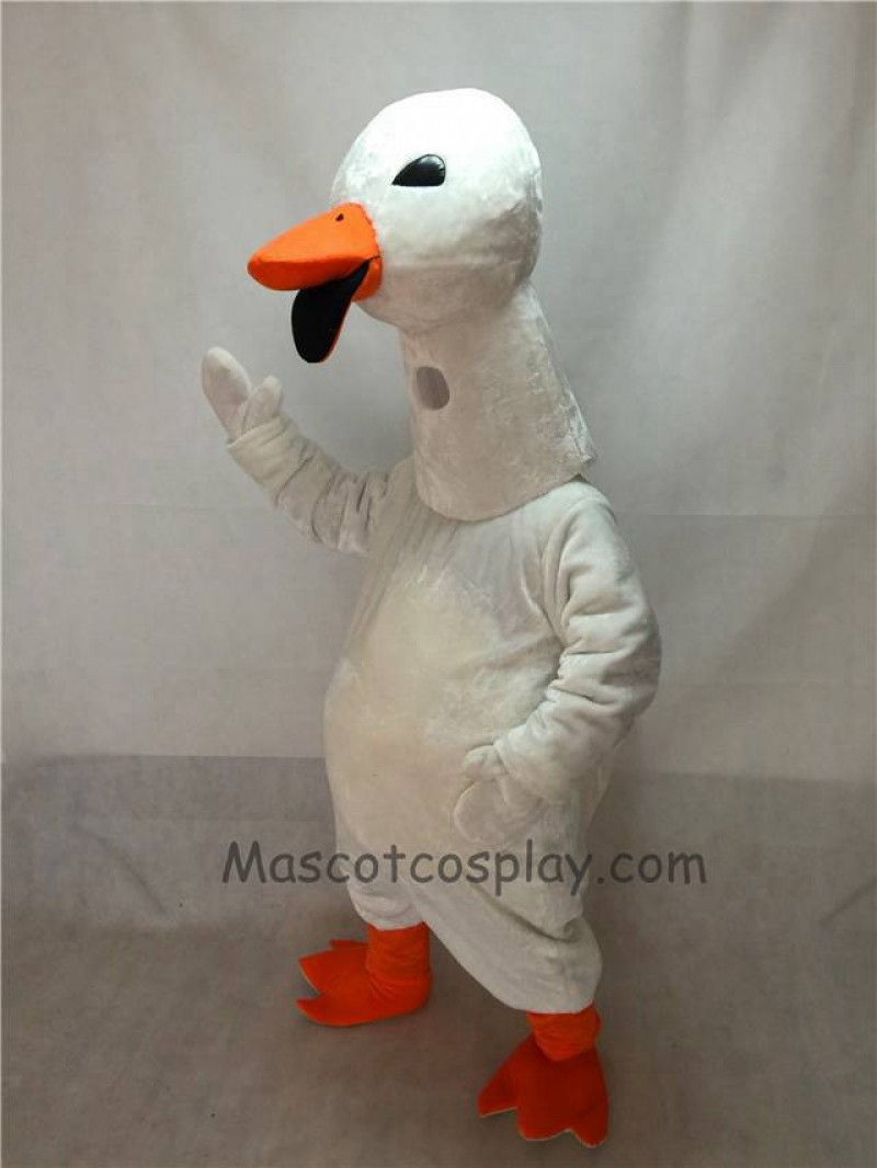 Cute White Goose Mascot Costume