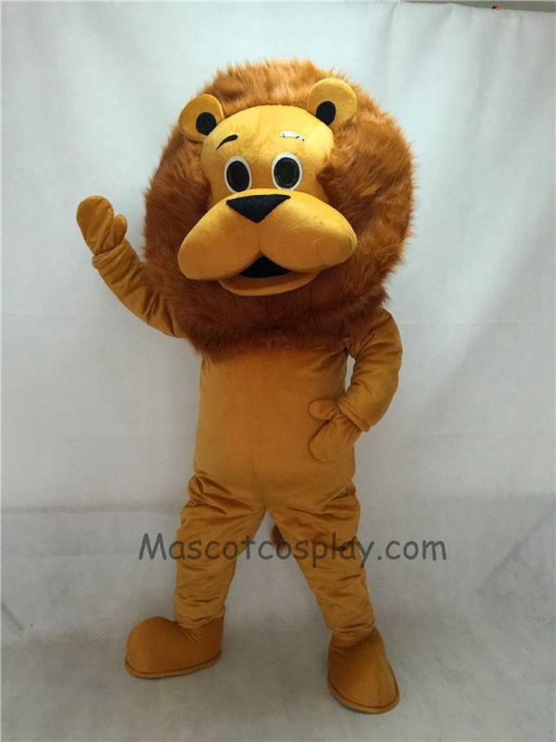 New King Lion Mascot Costume with Light Brown Mane