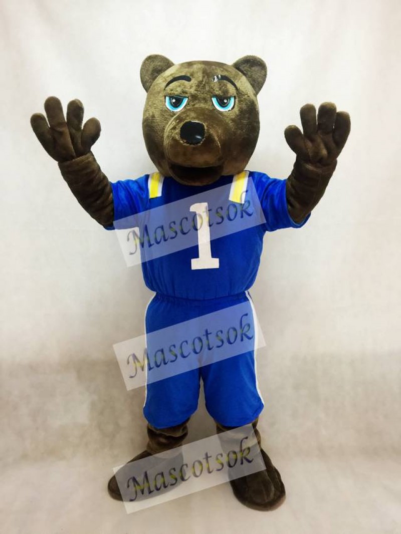 Dark Brown Bear Mascot Costume with Vest