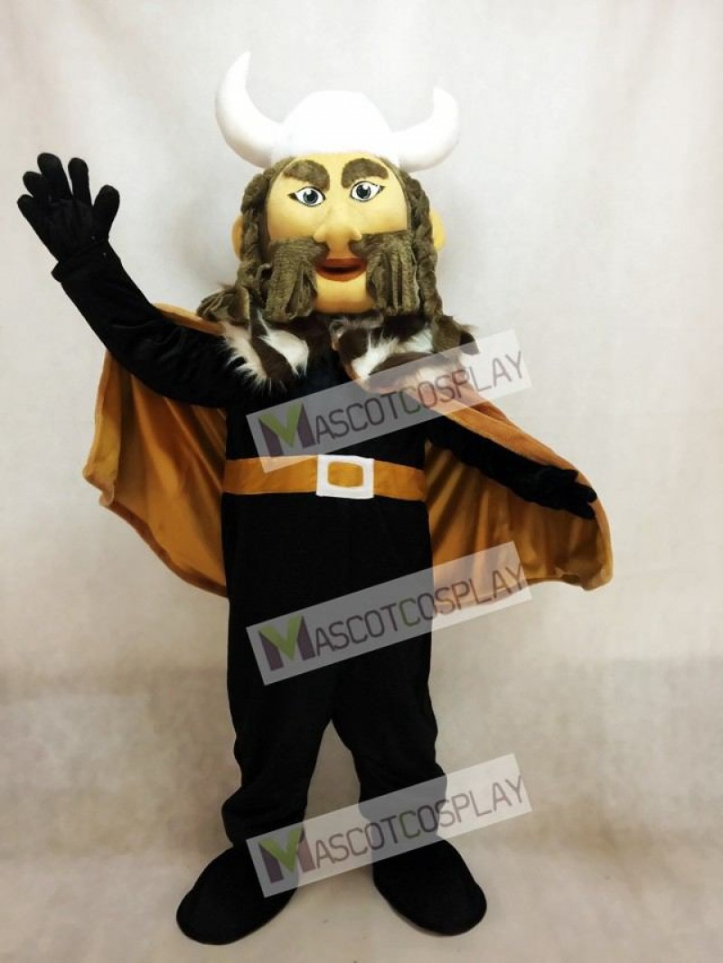 Thor the Giant Viking Mascot Costume with White Hemlet