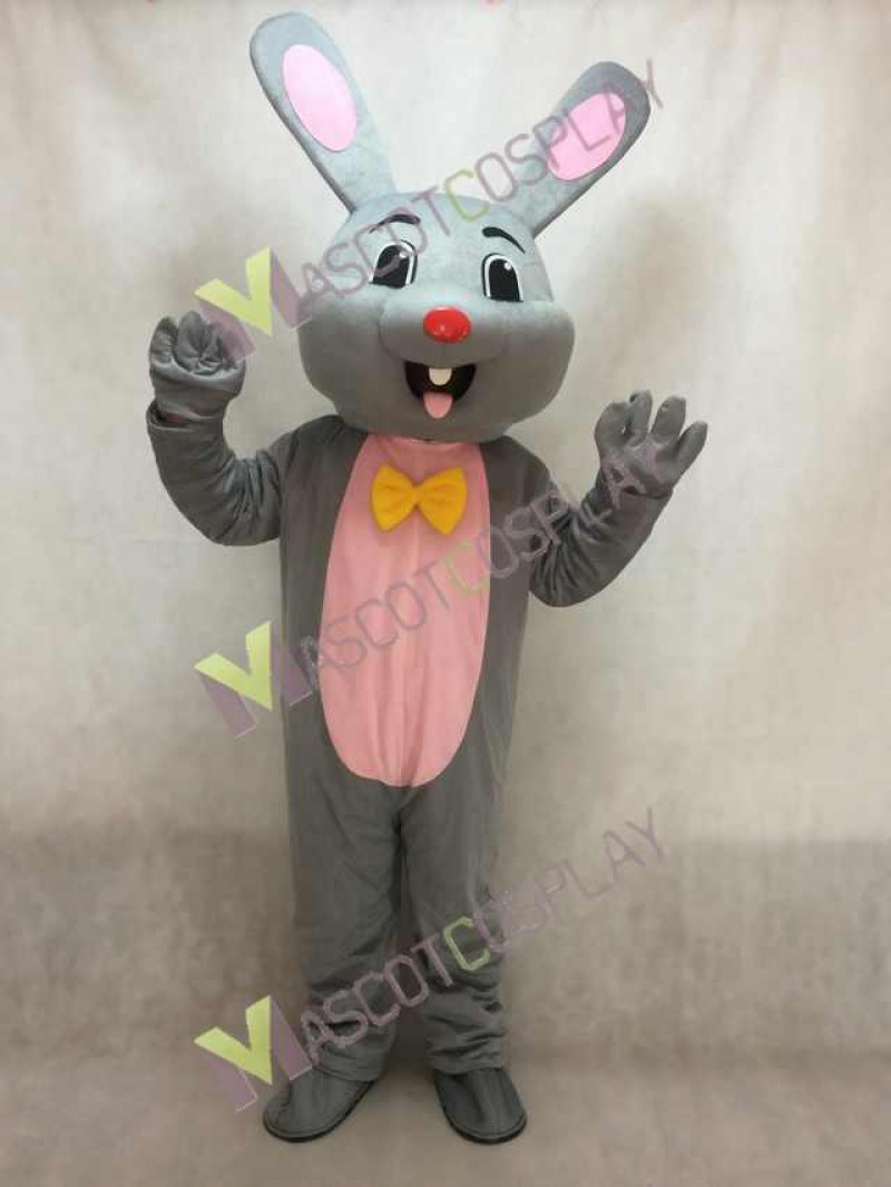 Easter Grey Bunny Rabbit Hare Mascot Costume