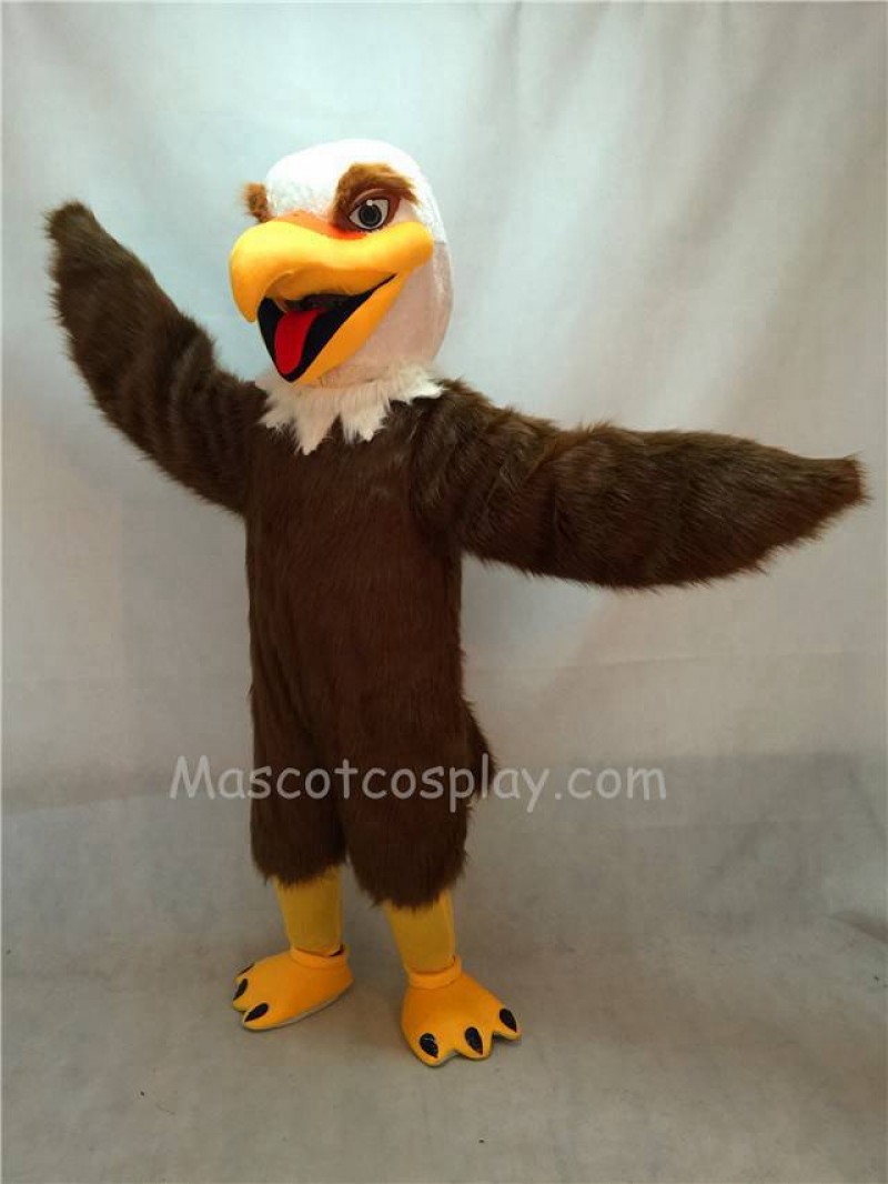 Fierce Brown Eagle Plush Long Hair Mascot Costume