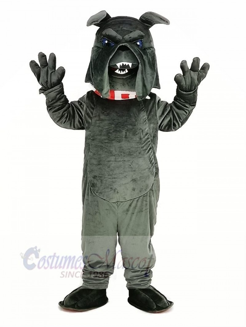 Dark Gray Bully Bulldog Mascot Costume Animal