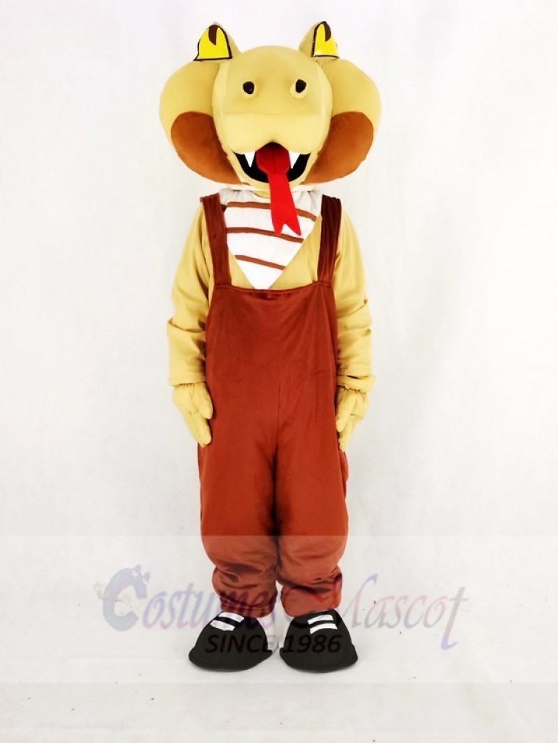 Realistic Cobra Snake in Brown Mascot Costume College