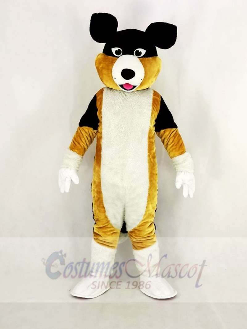 Black Brown and White Shepherd Dog Mascot Costume Cartoon