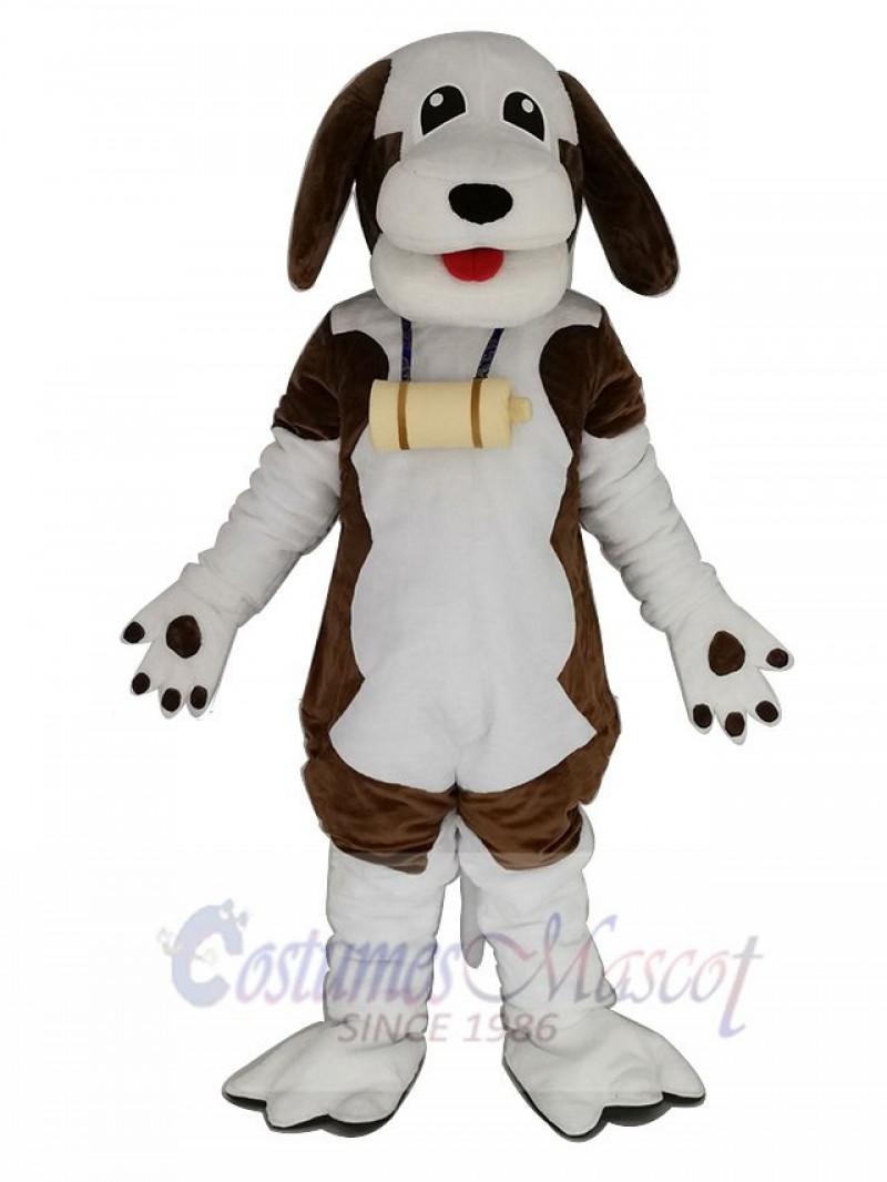 Cute Brown and White Dog Mascot Costume Animal