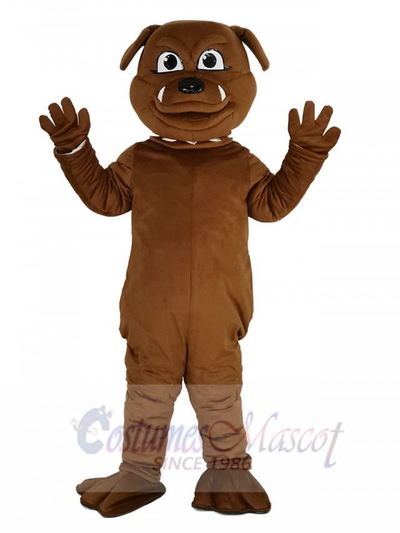 Cute Brown Bulldog Mascot Costume Animal