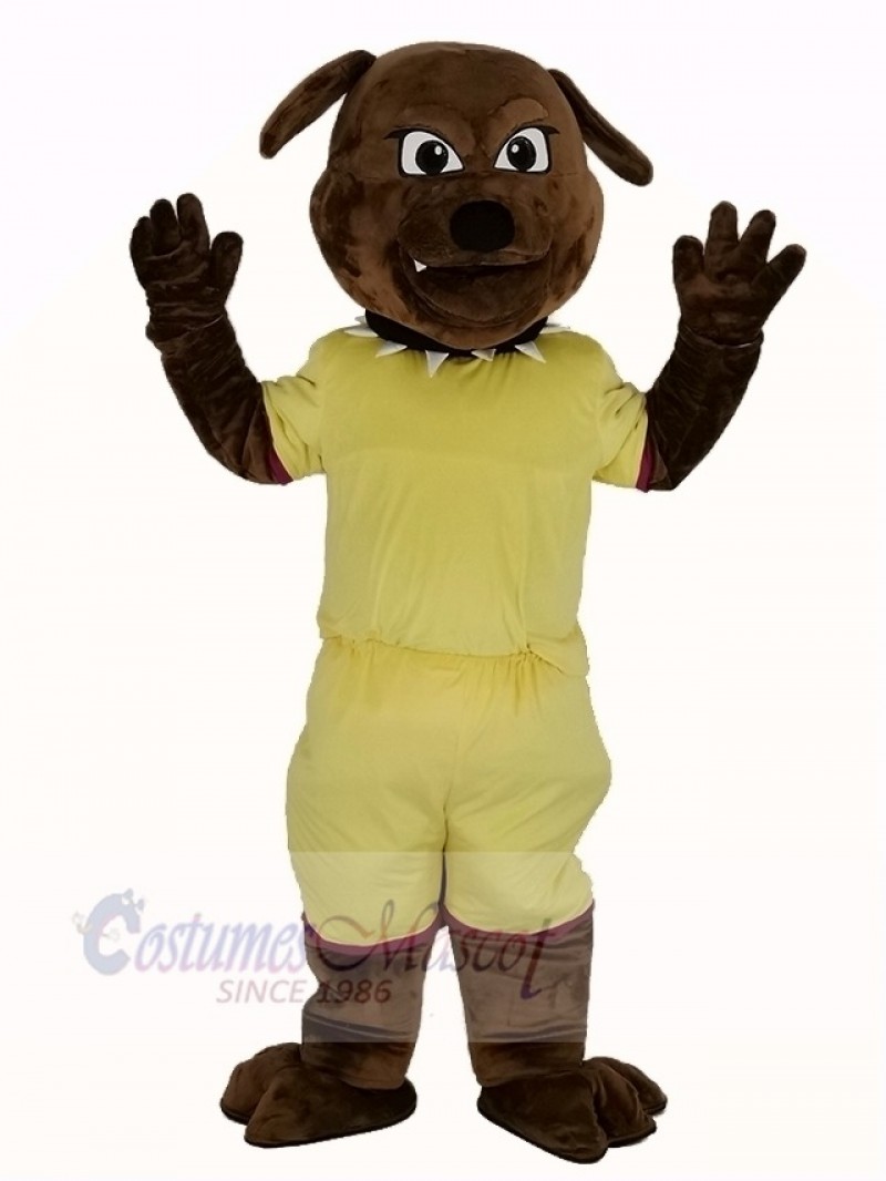 Brown Bulldog with Yellow Coat Mascot Costume Animal