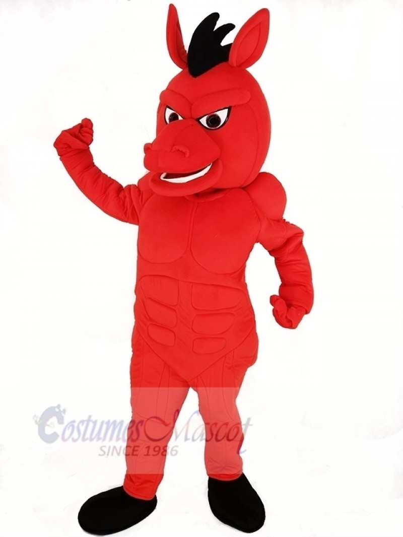 Fierce Red Mustang Horse Mascot Costume