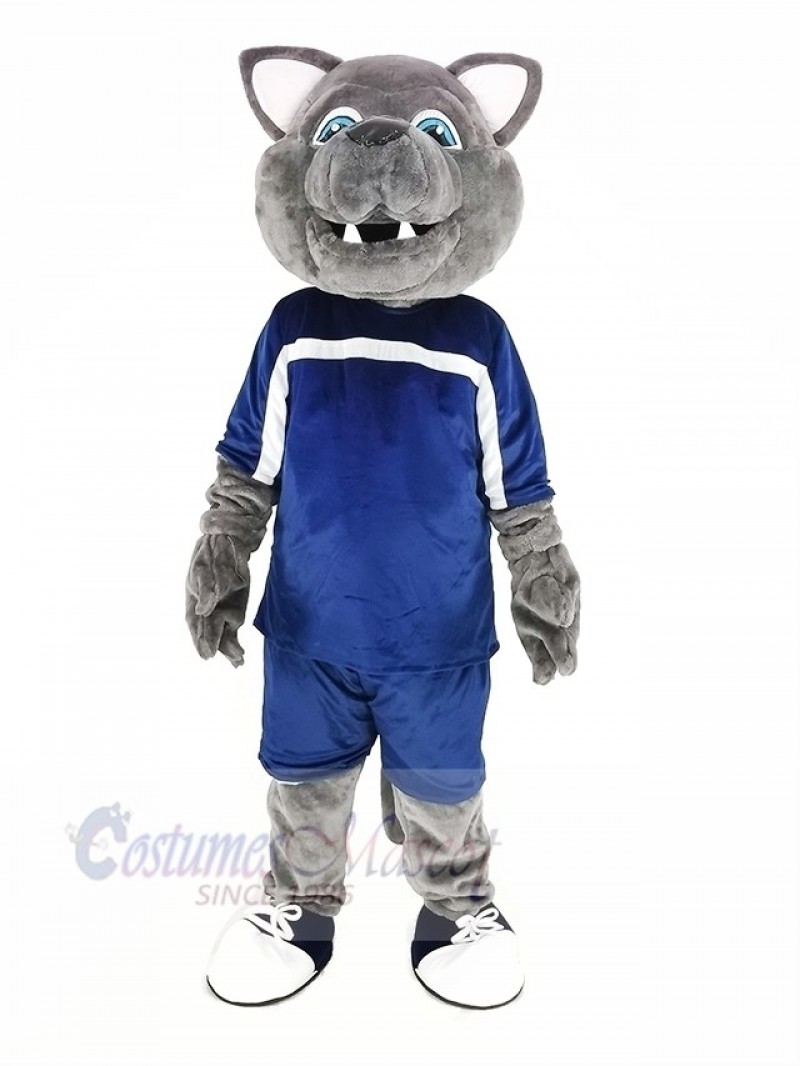 Gray Wolf in Sport Suit Mascot Costume Animal