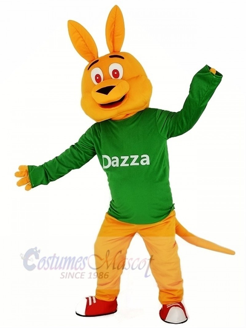 Orange Kangaroo with Long Sleeve Mascot Costume Cartoon