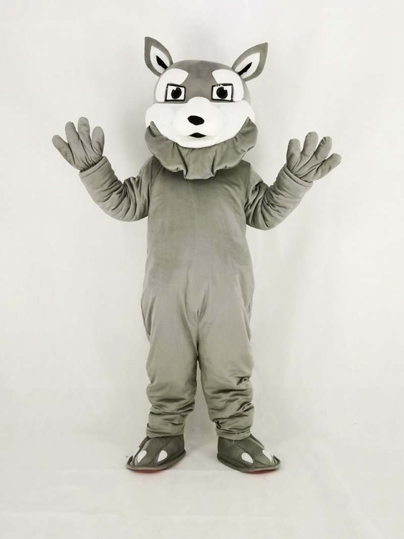 Power Gray Husky Dog Mascot Costume Cartoon