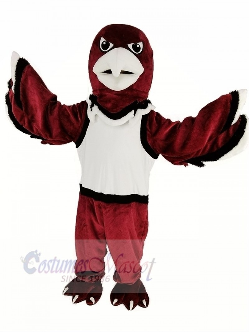 Red Warhawk Eagle with White Vest Mascot Costume