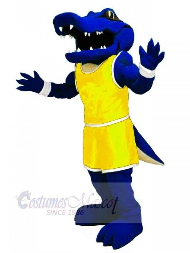 Power Alligator with Yellow Uniform Mascot Costume Animal
