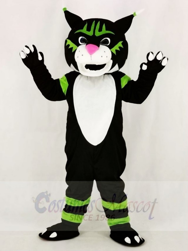 Black Wildcat Mascot Costume School	