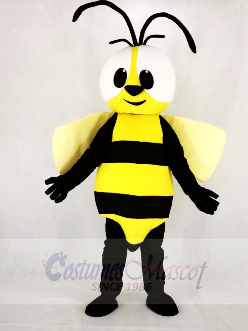 Cute Yellow Bee Mascot Costume Cartoon