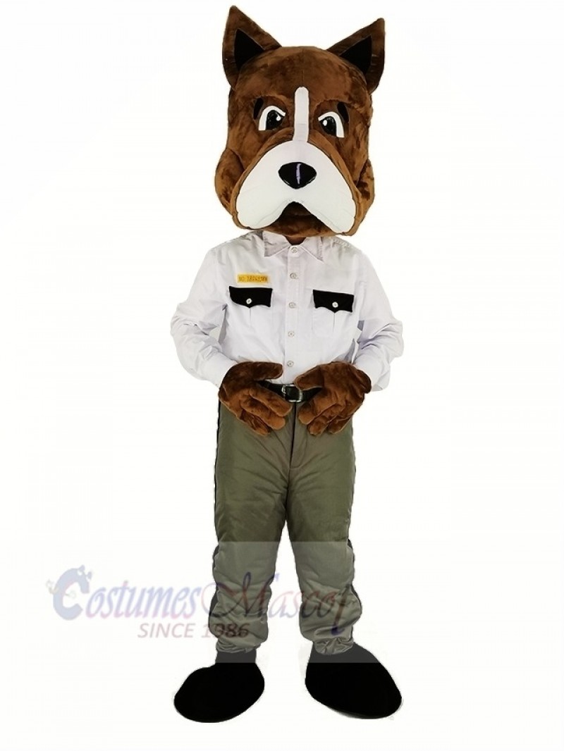 Cool Brown Police Dog Mascot Costume