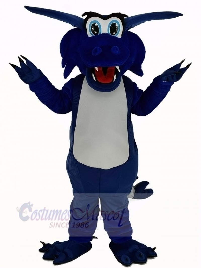 Happy Blue Dragon Mascot Costume Animal