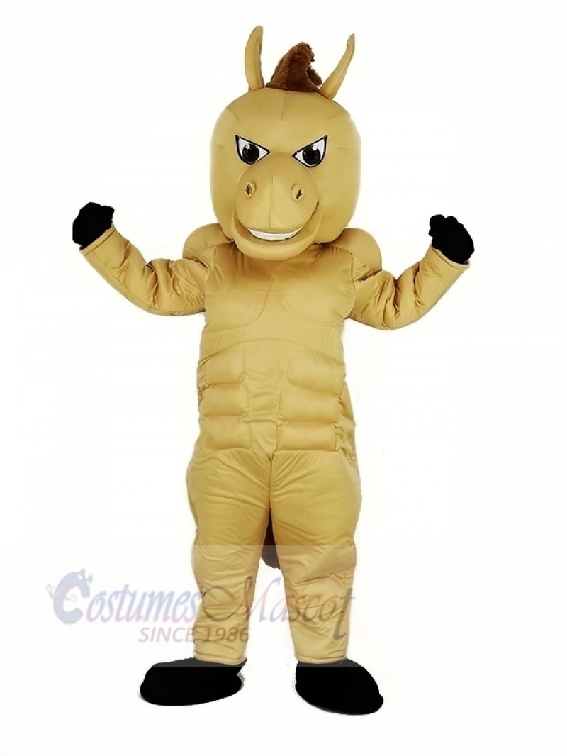 Light Brown Power Horse Mascot Costume Animal	