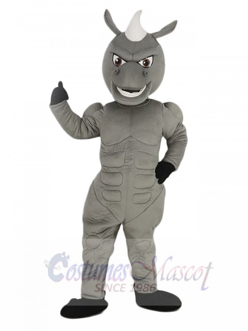 Power Muscles Gray Horse Mascot Costume