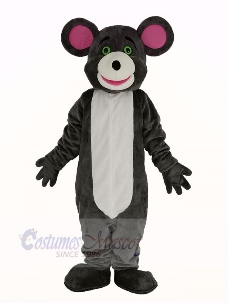 Gray Mouse Pink Ears Mascot Costume Animal