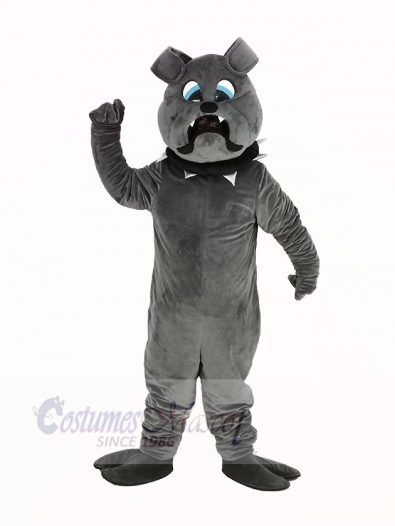 Fierce Grey Bulldog Mascot Costume