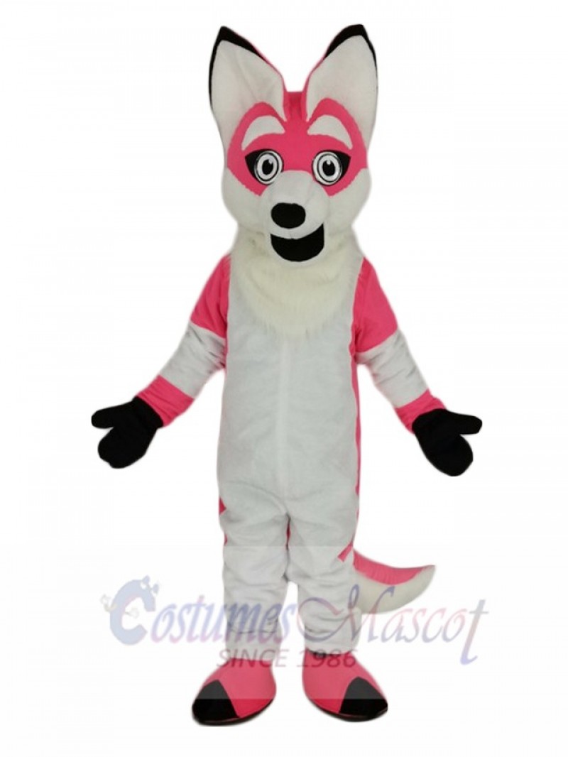 Pink Fox with Long Tail Mascot Costume